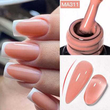 2 In 1 Nude Pink Rubber Base Gel Nail Polish Semi Permanent Self Leveling UV Construction Gel Varnish Soak off DIY Nail Supplies