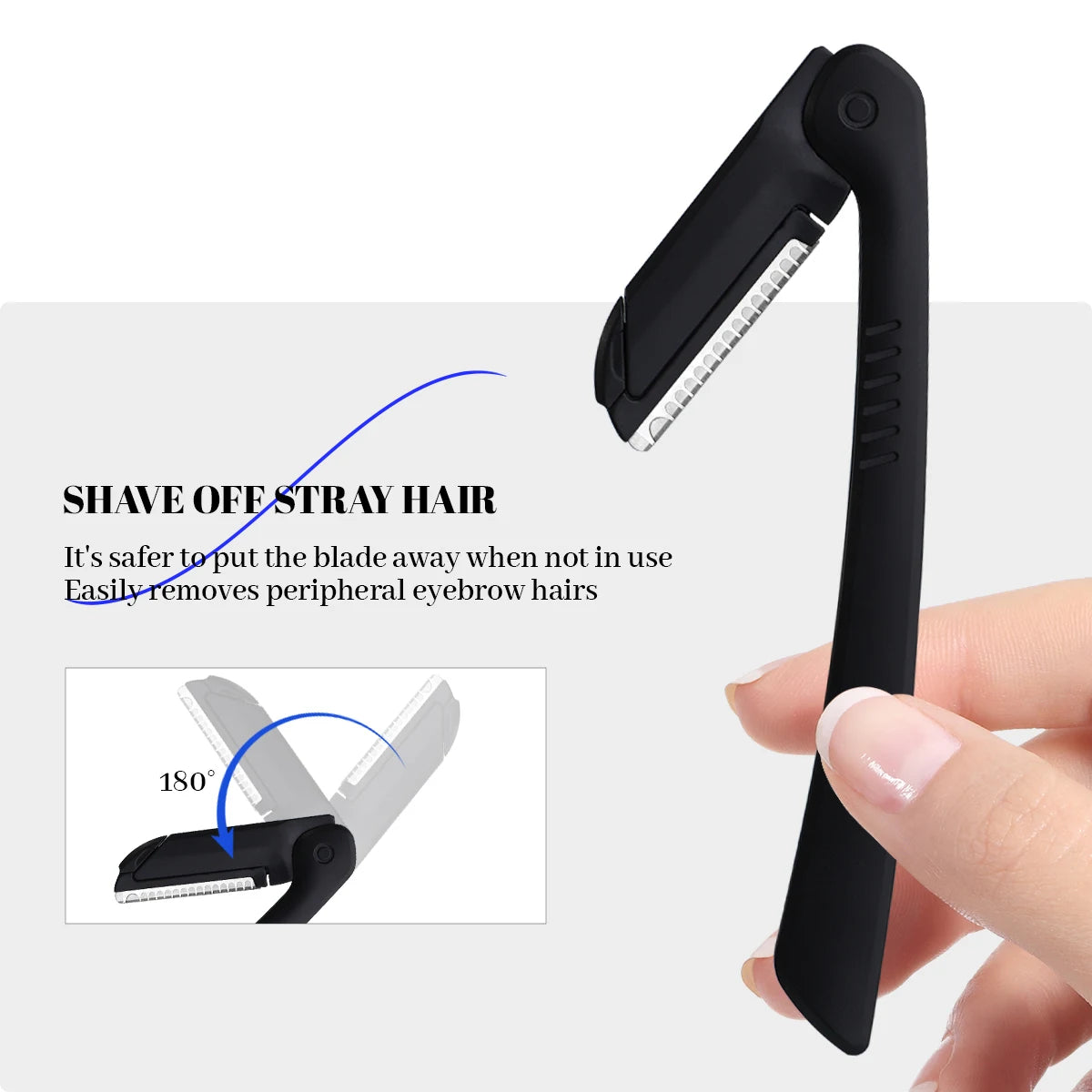 A Foldable Eyebrow Trimmer +5 Replacement Blades Combination Set Can Be Used for Eyebrow Trimming and Shaving, Which Is Unisex
