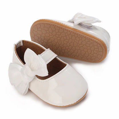 Toddler Girls' Fashionable Bowknot Princess Shoes, Comfortable Soft Mary Jane Flat Shoes Suitable For Parties And Various Activi