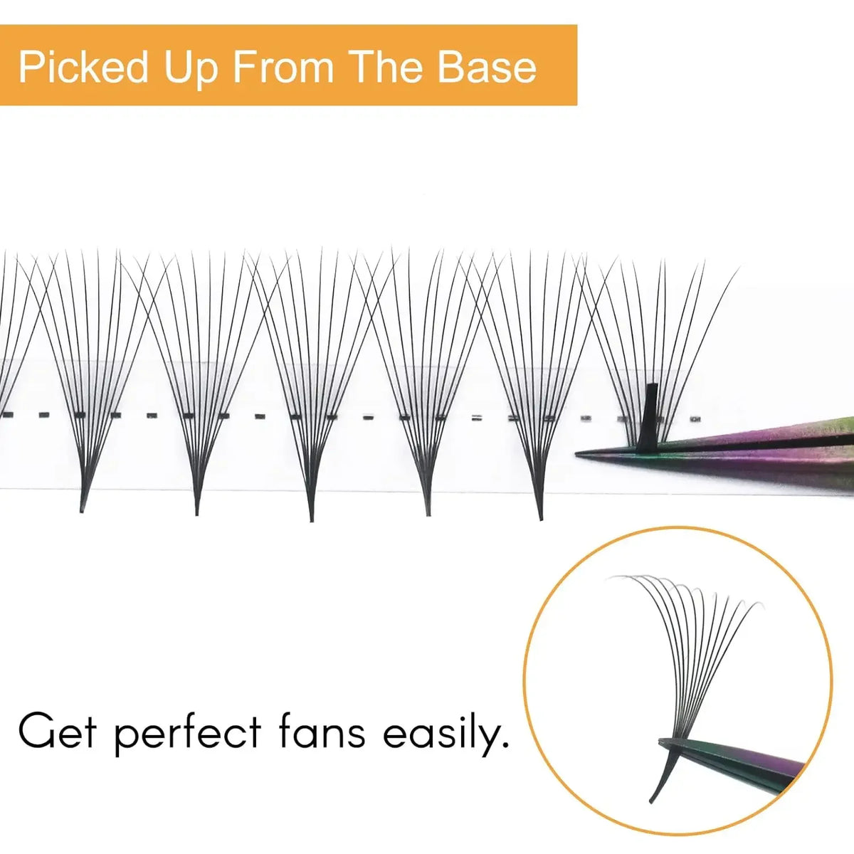 AGUUD 5 Trays/Lot Thin Roots Slim Base Premade Fans Lash Sharp Pointy Base Promade Russian Volume Fans Eyelash Extensions Faux