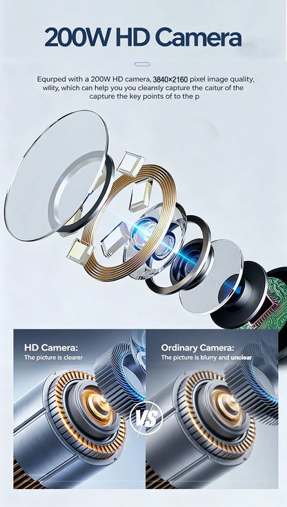 4K UHD 360° Two-Way Type-C Articulating 6mm Endoscope Camera Borescope Car Inspection Industrial Endoscope For IOS Android