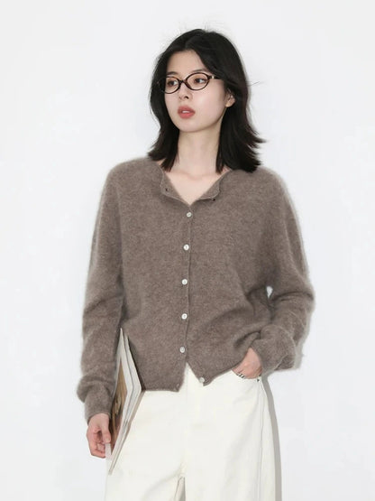 CHIC VEN New Women Knitted Cardigan Solid Long Sleeved Single-breasted Loose Casual Oversize Female Sweater Autumn Winter 2026