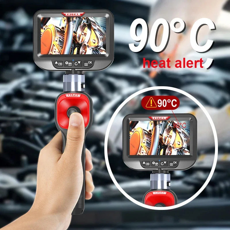 360° Articulating Borescope 6.2mm 4 Ways 3m Wires IPS Automotive Inspection Camera 6 Adjustable LED Lights