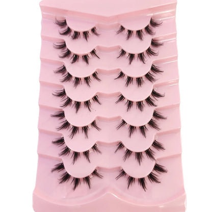 NEW 7pairs 8D Mink Lashes Natural Short False Eyelashes Mink Eyelashes 3D Mink Lashes Wispy HandMade Full Strip Lashes  Makeup