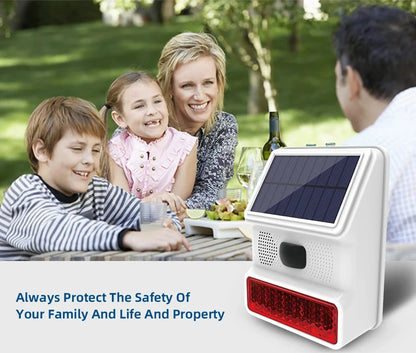 New 433MHz Wireless light Flash Strobe Outdoor Solar Waterproof Siren for Home Burglar PIR Motion Door Gap Security Alarm System