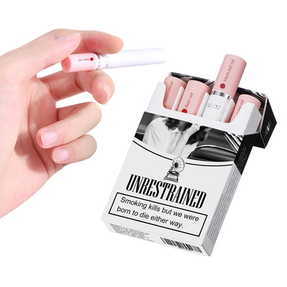 4PCS/Set Creative Cigarette Lipstick Set Matte Long Lasting Waterproof Matt Lip Stick Tube Nude Red Velvet Lip Tint Makeup