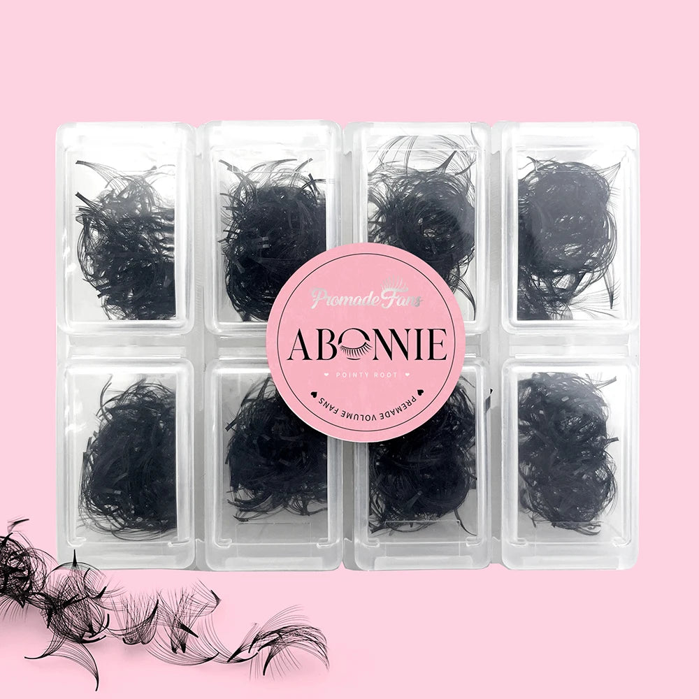 ABONNIE 500 Fans Loose Fan 6D-20D Pointy Base Premade Fans Sharp Thin Slim Medium Stem Volume Russian Eyelashes Extensions
