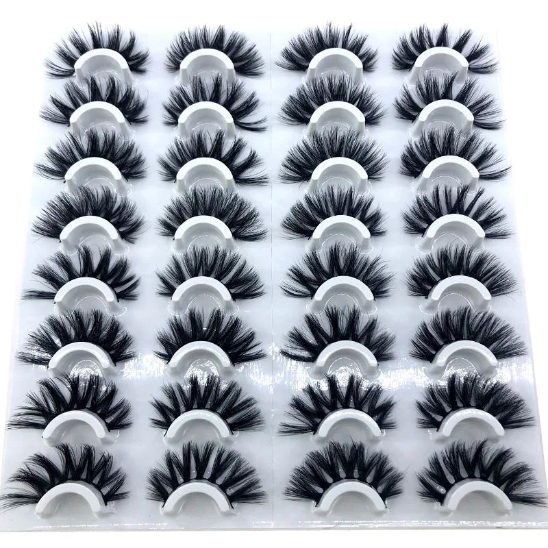16 Pairs 3D Mink Lashes Natural False Eyelashes Dramatic Volume Fake Lashes Makeup Eyelash Extension Silk Eyelashes