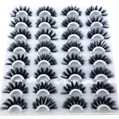 16 Pairs 3D Mink Lashes Natural False Eyelashes Dramatic Volume Fake Lashes Makeup Eyelash Extension Silk Eyelashes