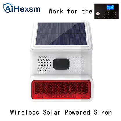 New 433MHz Wireless light Flash Strobe Outdoor Solar Waterproof Siren for Home Burglar PIR Motion Door Gap Security Alarm System