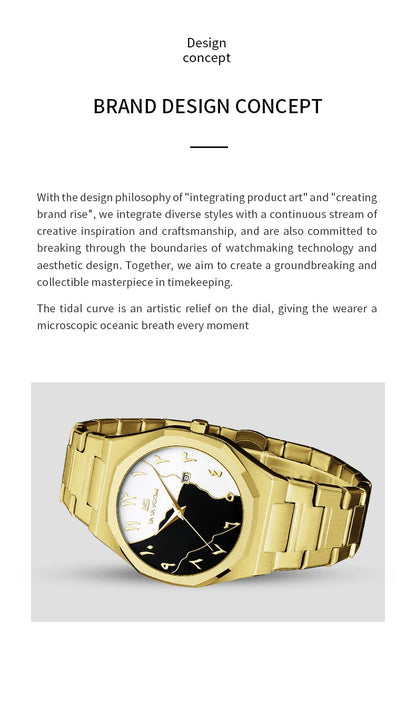 Top Brand Men Watch Marble Dial 42mm Arabic Scale Clock Silver Stainless Steel Quartz Movement Sports Business Wristatch for Men