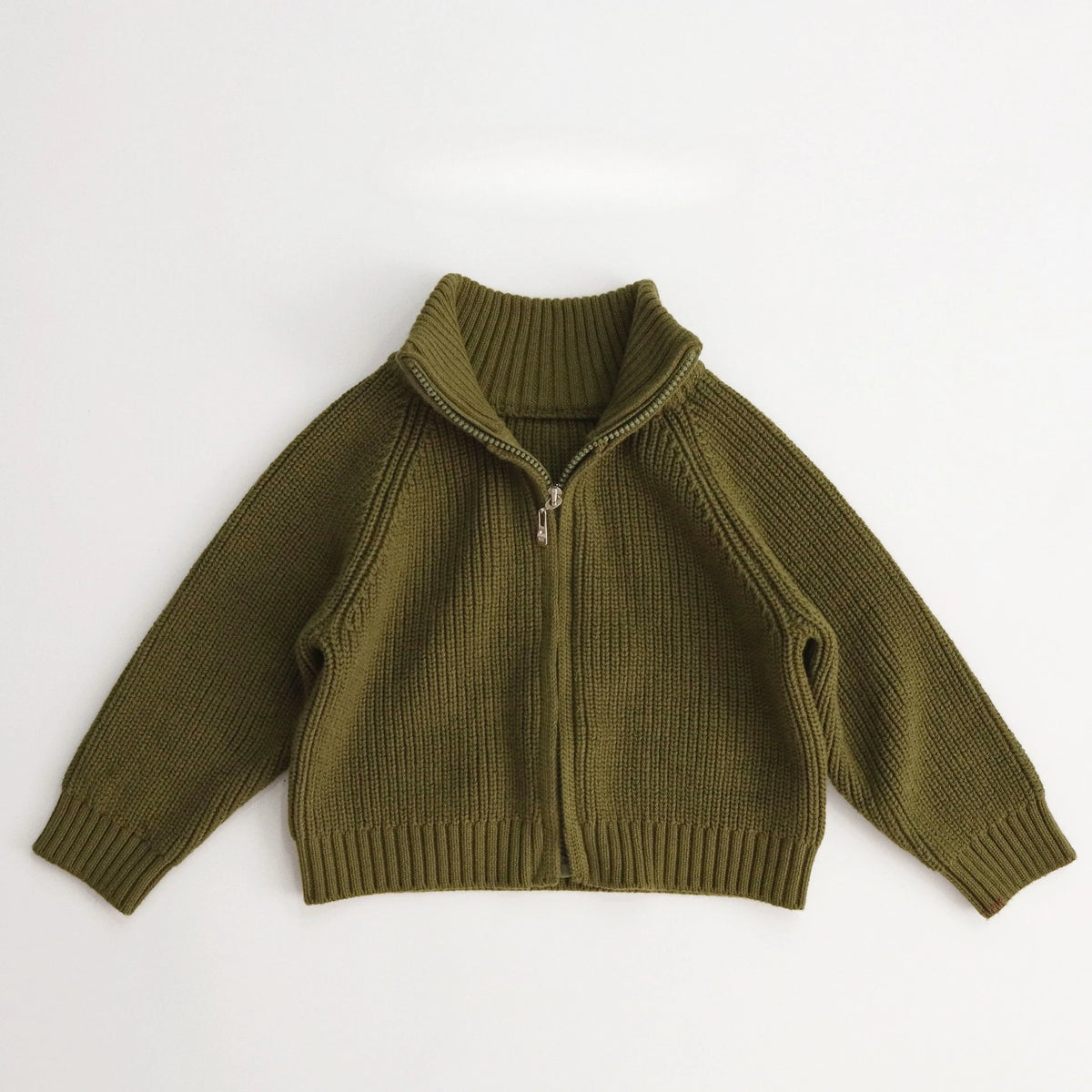 Autumn Winter Kids Sweater 1-6T Solid Color Zipper Boys Girls Turtleneck Cardigan Coat Children Baby Loose Warm Knit Tops