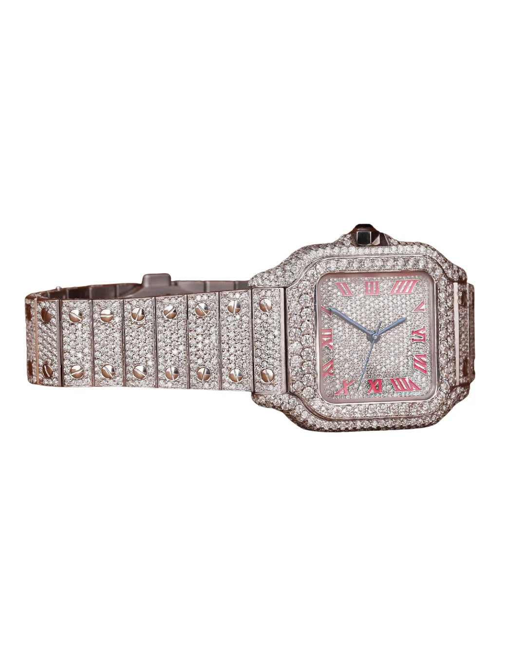 Luxury Watch For Women's Watch Stainless Steel Case Band Hidden Clasp Waterproof Roman White Dial Casual Quartz Movement
