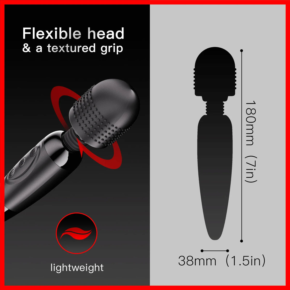 Portable Electric Body Massager Wand with 20 Modes & 8 Speeds, Handheld Tissue Massager for Neck Back Foot Pain Relief