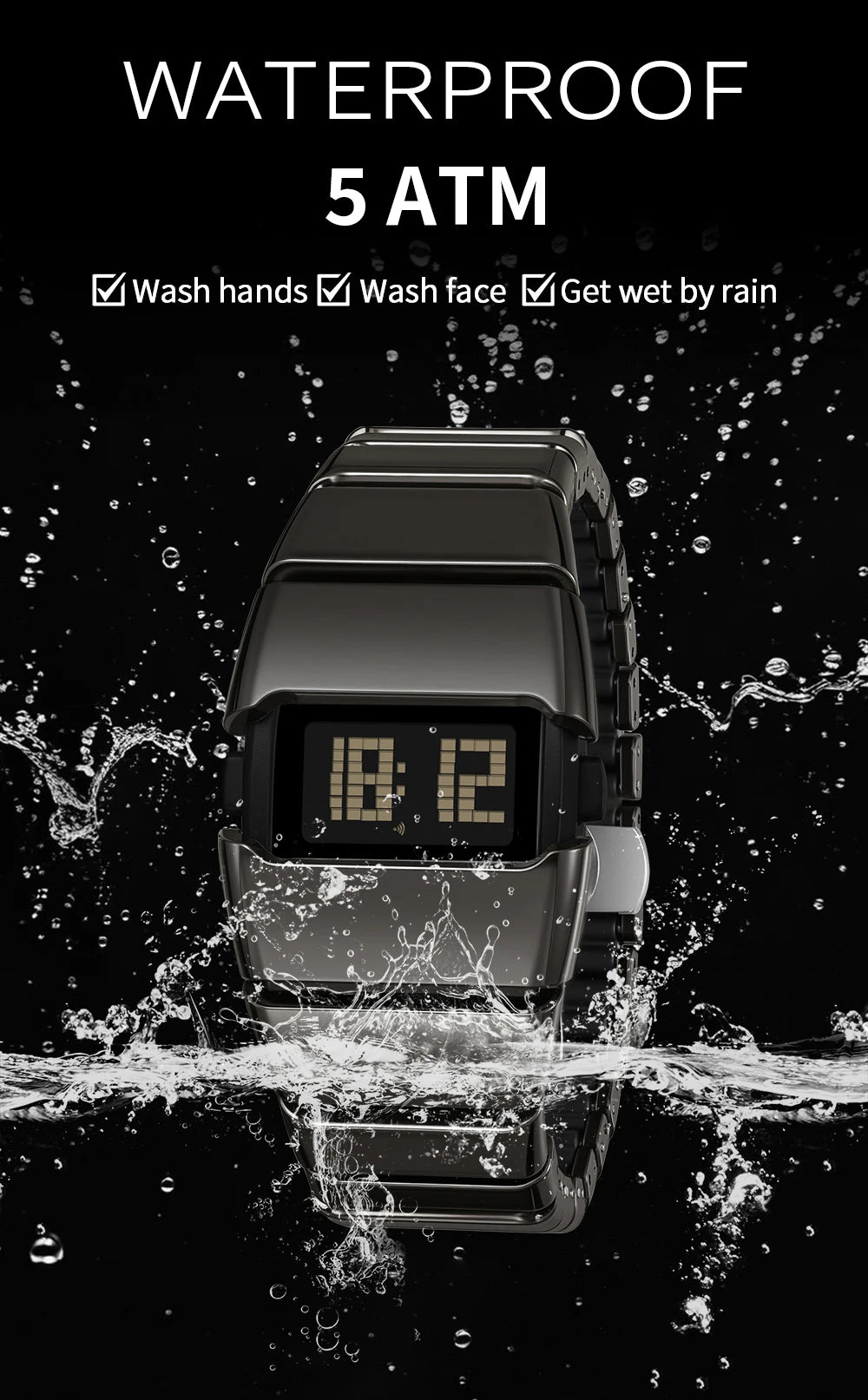 SANDA 9504 Retro Electronic Watch 5ATM Waterproof Night Light Display Snooze Alarm Clock Stopwatch Men's and Women's Watches2026