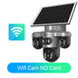 LS VISION Wireless WiFi Solar Camera Three Lens Three Screen 4G Sim Card Solar Cam Human Detection Outdoor Solar Surveillance