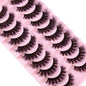 New 7/10 Pairs Faux Mink Eyelashes Handmade False Eyelashes Natural Nude Makeup Simulation Cross Messy Eye 3D Curly Eyelashes
