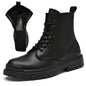Genuine Leather Motorcycle Boots Men Winter Warm Snow Ankle Boots Man Quality Outdoor Shoes Leisure Walking Shoes Big Size 38-48