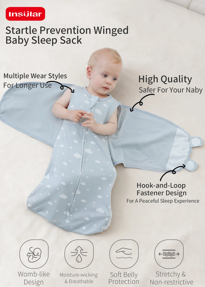 INSULAR Baby 100% Cotton Swaddling Cloth With Caps Envelope Type Newborn Cartoon Envelope Anti-Startle Adjustable Bedding Item