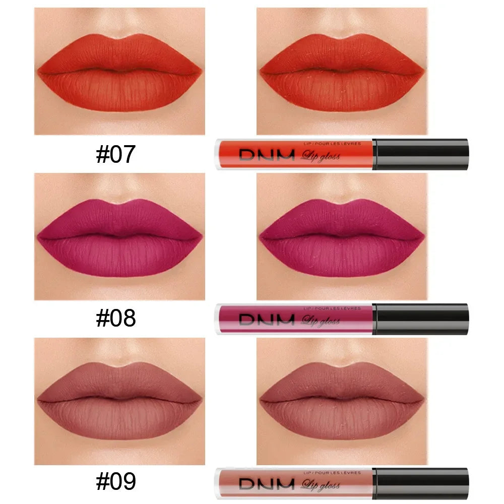 DNM 3PCS Liquid Lipstick Sets Waterproof Matte Black Blue Purple Blue Sexy Lip Gloss Long Lasting Nude Lip Tint Stain Makeup Kit