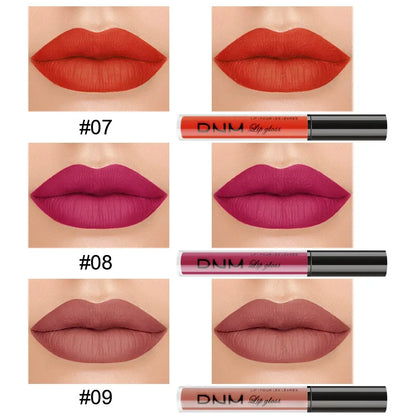 DNM 3PCS Liquid Lipstick Sets Waterproof Matte Black Blue Purple Blue Sexy Lip Gloss Long Lasting Nude Lip Tint Stain Makeup Kit