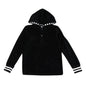 AA-Velour Hooded Set Tired Dress with Hooded Lining Striped Shirt and baby Footie Romper Ribbed Family Clothing Dress for Girls