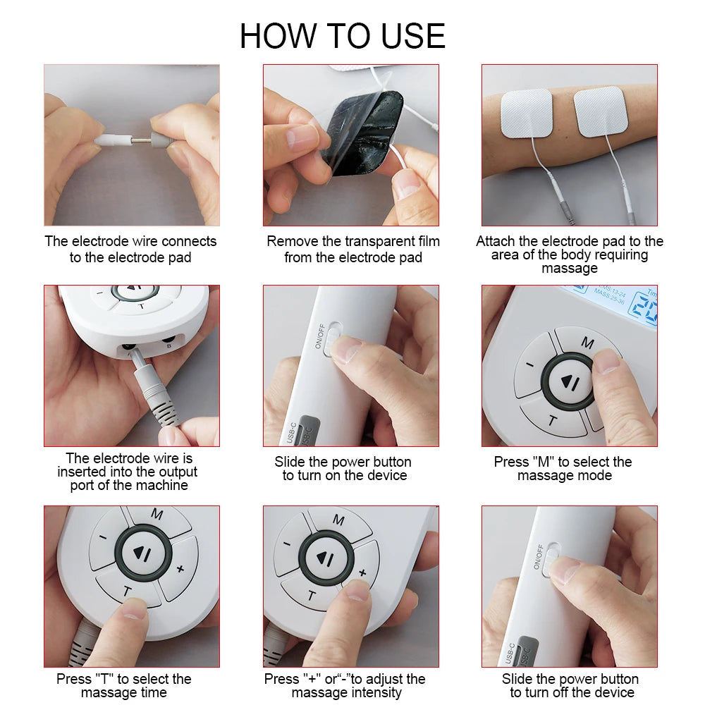 36Modes Electrical EMS Muscle Stimulator Tens Massage Digital Apparatus Pulse Slimming Acupuncture Full Body Relax Massager