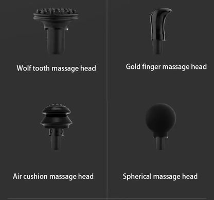 Portable Black Percussion Gun, Deep Muscle Relaxation Electric Massage Gun, Deep Tissue Muscle Relief Massager, 8 Massage Heads