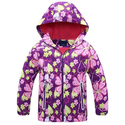 Dubbped Girl Polar Fleece Waterproof Jacket Spring Autumn Children Coats Sport Casual Kids Jackets Double-deck Windproof Jackets