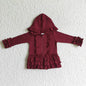 Fashion Outerwear Baby Girl Coat Ruffle Long Sleeve Hoodie Cotton Zipper Sweatshirt Children Clothes Infant Colorful Clothing