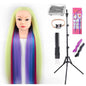 Long Hair Styling head For Hairstyle ProfessionaTraining Head Kit Mannequin Head Styling ToPractice Hot Curl lron Straighten