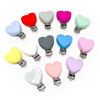 3pcs Silicone Love Pacifier Clip Pacifier Chain Holder Soother Nursing Clips BPA Free Pacifier Chain Accessories