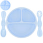 Silicone Baby Dining Plate With Spoon Fork Children Dishes Suction Plate for Toddlers Kid Training Feeding Sucker Bowl BPA FREE