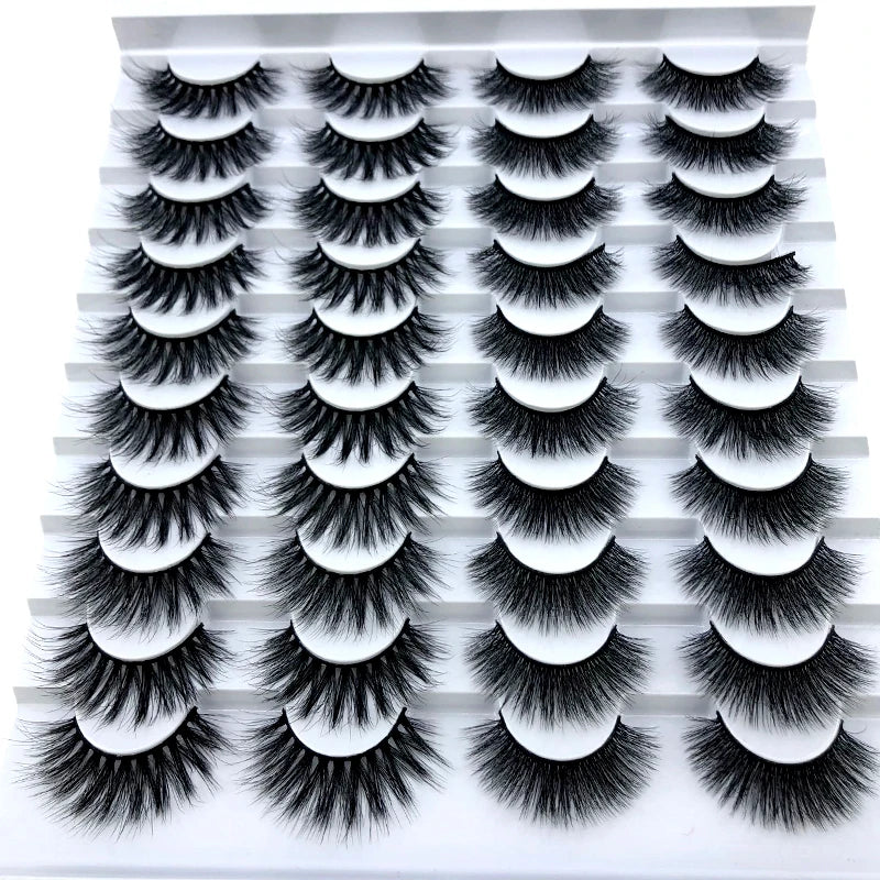 16 Pairs 3D Mink Lashes Natural False Eyelashes Dramatic Volume Fake Lashes Makeup Eyelash Extension Silk Eyelashes