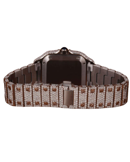 Luxury Watch For Women's Watch Stainless Steel Case Band Hidden Clasp Waterproof Roman White Dial Casual Quartz Movement