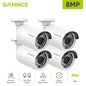 SANNCE 2PCS Ultra HD 5MP POE Camera Outdoor Indoor Weatherproof Security Network Bullet EXIR Night Vision Email Alert Camera Kit