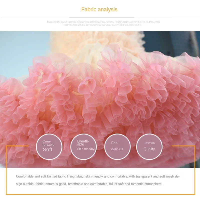 Girls Tutu Dress for Girls Baby Ball Gown Princess Party Vestido Casual Ruffled Bubble Photography Dresses Children Clothes L017