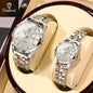 BINBOND Fashion Couple Watches Waterproof Diamond Valentine Day Lover Gift Stainless Steel Watch Men Women Quartz Watch 2pcs