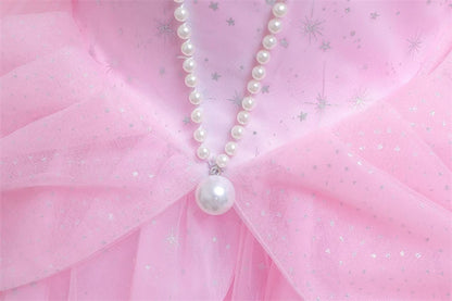 Elsa Cosplay Costume Kids Layers Deluxe Ball Gown Princess Dresses Aurora Christmas Wedding Evening Dress Girls Princess Dresses