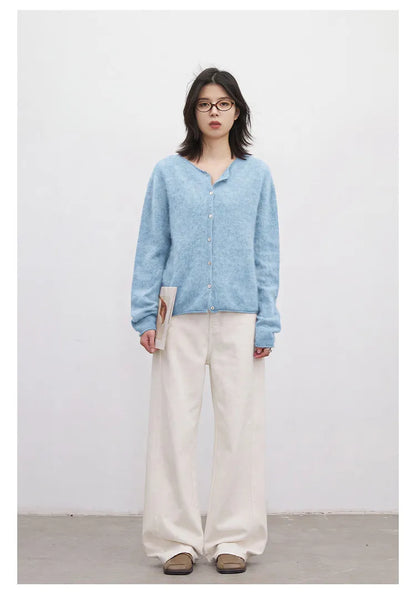 CHIC VEN New Women Knitted Cardigan Solid Long Sleeved Single-breasted Loose Casual Oversize Female Sweater Autumn Winter 2026