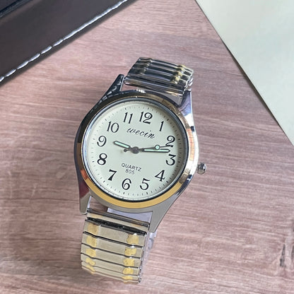 Business Sports Alloy Elastic Strap Glow-In-The-Dark Couple Fashion Quartz Watch For Men And Women
