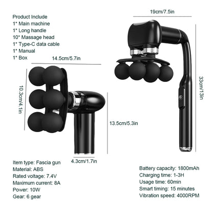 Handle Fascia Gun Professional Fascia Massage Gun Neck Shoulder Back Leg Massager 6 Gears Adjust Muscle Relaxation Masajeador