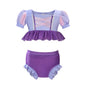 Fairy Tale Princess Swimsuit for Girls Elsa Anna Snow White Swimwear Belle Child Kids Toddler 2-8Y Bathing Suit with Skirt