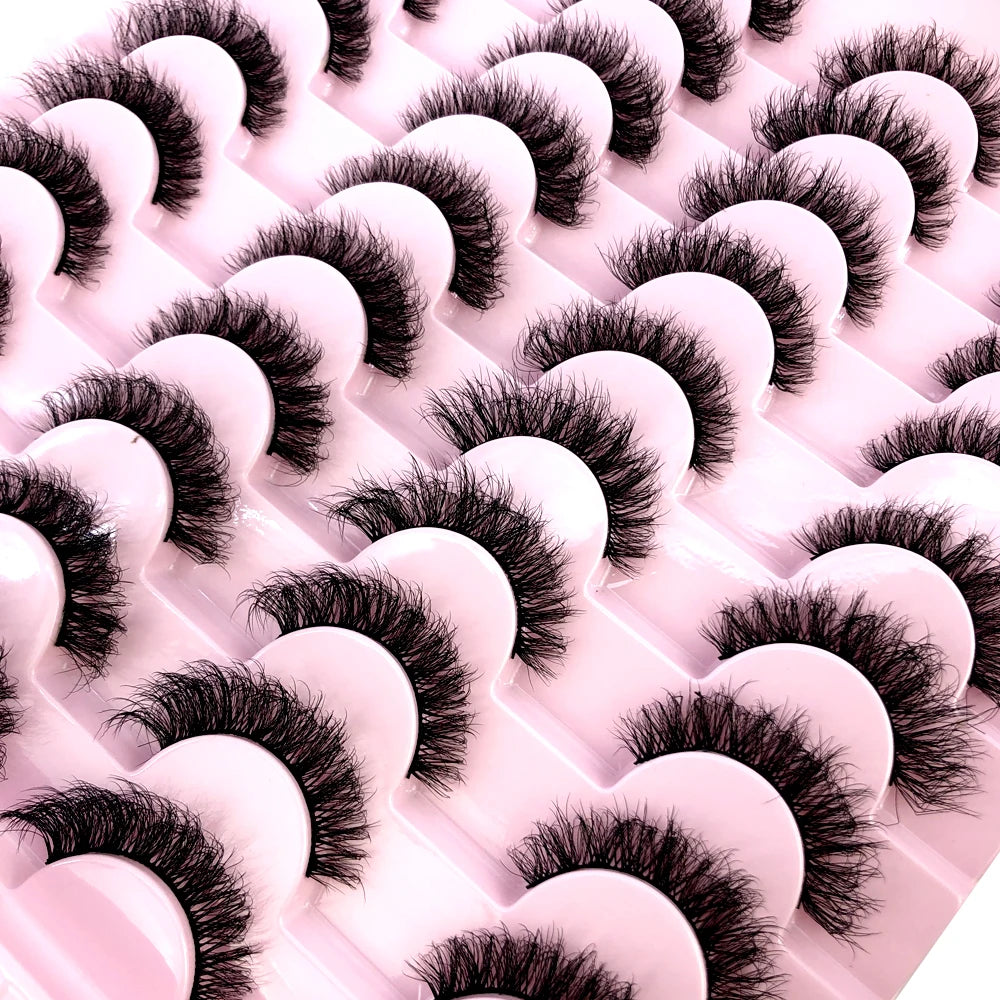 16 Pairs 3D Mink Lashes Natural False Eyelashes Dramatic Volume Fake Lashes Makeup Eyelash Extension Silk Eyelashes