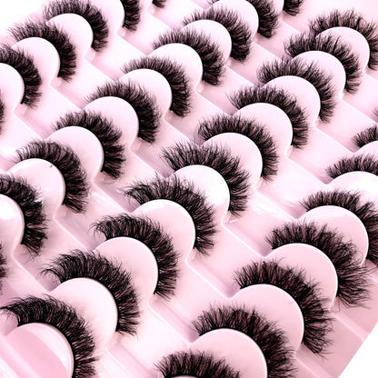 16 Pairs 3D Mink Lashes Natural False Eyelashes Dramatic Volume Fake Lashes Makeup Eyelash Extension Silk Eyelashes