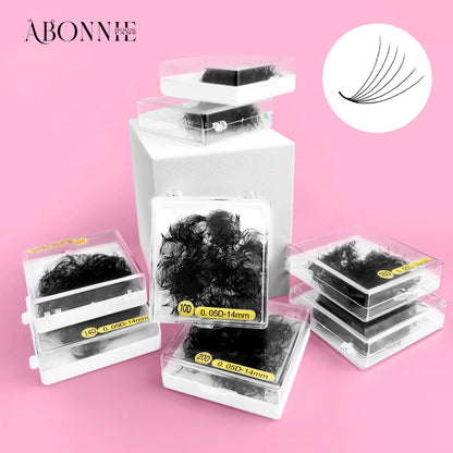 ABONNIE 500 Fans Loose Fan 6D-20D Pointy Base Premade Fans Sharp Thin Slim Medium Stem Volume Russian Eyelashes Extensions
