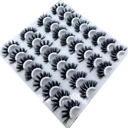 16 Pairs 3D Mink Lashes Natural False Eyelashes Dramatic Volume Fake Lashes Makeup Eyelash Extension Silk Eyelashes