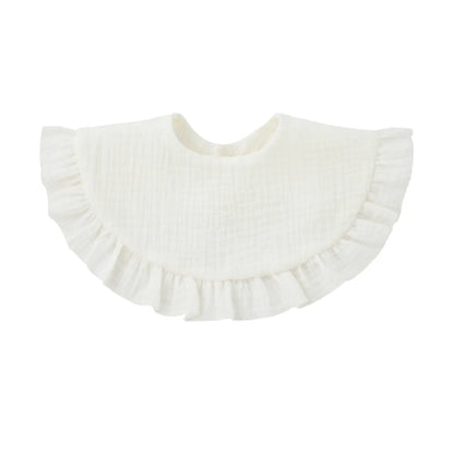 Baby Gauze Feeding Drool Bib Ruffle Solid Infants Saliva Towel Soft Cotton Burp Cloth For Toddler Kids Bibs Korean Style New