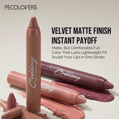 6PCS/SET Creamy Matte Lipstick Kit, 6 Versatile Everyday Lip Shades, Silky Smudge-Proof Lip Crayon, Smooth Glide-On Application, Lightweight Comfortable Wear, Travel-Friendly Beauty Essentials