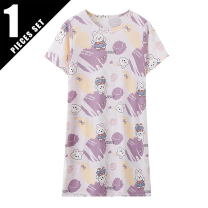 1/2 Piece Children's Sweet And Lovely Straight Skirt Loose And Comfortable Girl's Home Skirt Casual Round Neck Plus Size Skirt